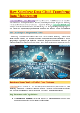 Salesforce Data Cloud Online Training - Salesforce Data Cloud