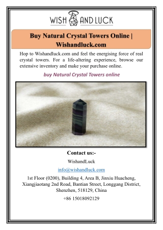 Buy Natural Crystal Towers Online | Wishandluck.com