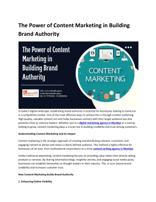 The Power of Content Marketing in Building Brand Authority