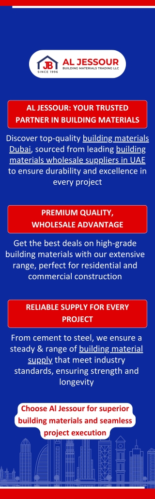 AL JESSOUR YOUR TRUSTED PARTNER IN BUILDING MATERIALS