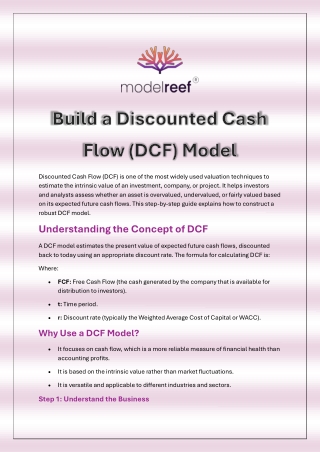 Build a Discounted Cash Flow Model
