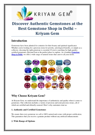 Buy Certified Stones from the Best Gemstone Shop in Delhi – Kriyam Gem