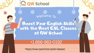 ESL Classes for Adults – Join QW School Today!   1 866-983-0192
