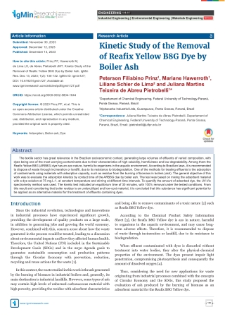 Kinetic Study of the Removal of Reafix Yellow B8G Dye by Boiler Ash