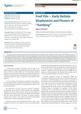 Fred Vlès – Early Holistic Biophysicist and Pioneer of “Earthing”