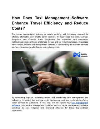Taxi Management Software: Boosting Travel Efficiency & Cutting Costs