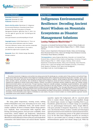 Mountain Ecosystems as Disaster Management Solutions