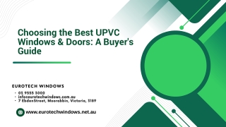 Choosing the Best UPVC Windows & Doors A Buyer's Guide