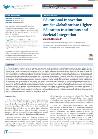 Higher Education Institutions and Societal Integration