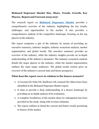Biobased Degreaser Market