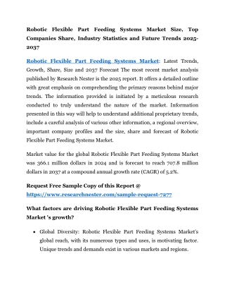 Robotic Flexible Part Feeding Systems Market