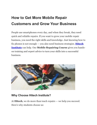 How to Get More Mobile Repair Customers and Grow Your Business