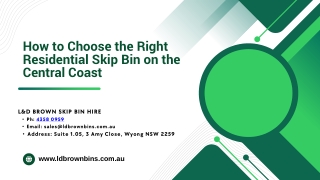How to Choose the Right Residential Skip Bin on the Central Coast