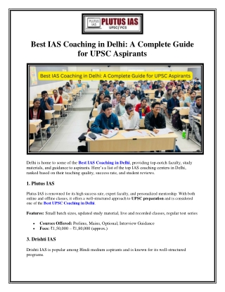 Best IAS Coaching in Delhi