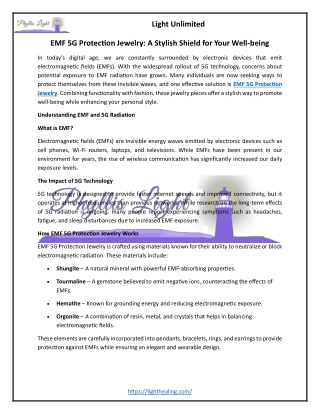 EMF 5G Protection Jewelry- A Stylish Shield for Your Well-being