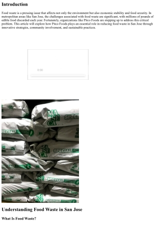 The Role of Pitco Foods in Reducing Food Waste in San Jose