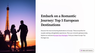 Embark on a Romantic Journey Top 5 European Destinations