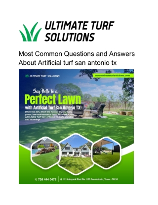Most Common Questions and Answers About Artificial turf san antonio tx