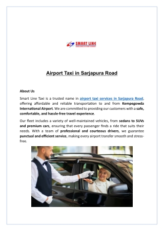 Airport Taxi in Sarjapura Road