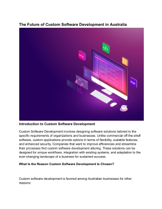 Custom Software Development: Trends & Future in Australia