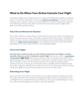 What to Do When Your Airline Cancels Your Flight
