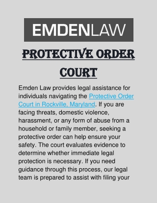 Protective Order Court in Rockville, Maryland: A Guide to the Legal Process
