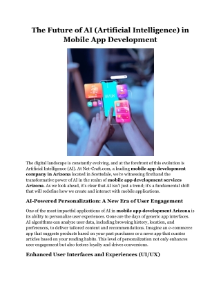 The Future of AI (Artificial Intelligence) in Mobile App Development