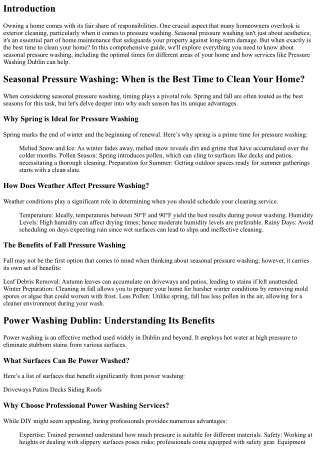 Seasonal Pressure Washing: When is the Best Time to Clean Your Home?