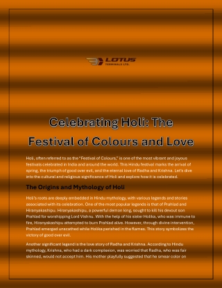 Celebrating Holi - The Festival of Colours and Love