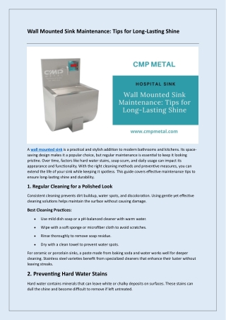 Wall Mounted Sink Maintenance Tips for Long-Lasting Shine_compressed