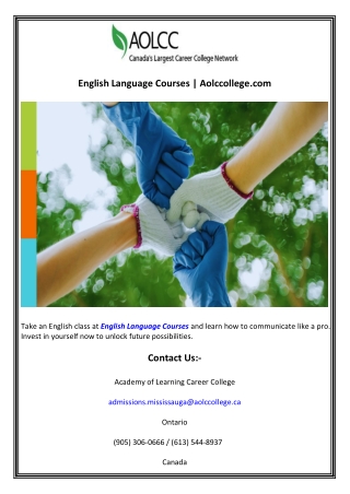 English Language Courses  Aolccollege.com