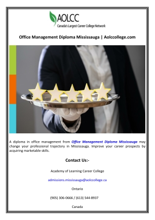 Office Management Diploma Mississauga  Aolccollege.com