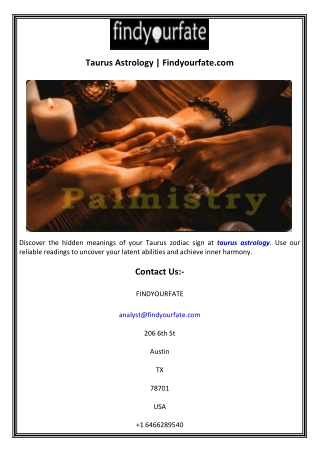 Taurus Astrology  Findyourfate.com