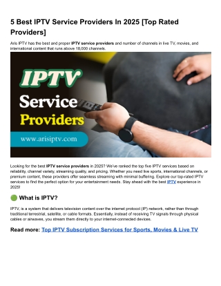 5 Best IPTV Service Providers In 2025 [Top Rated Providers]