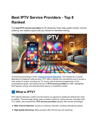 Best IPTV Service Providers - Top 8 Ranked