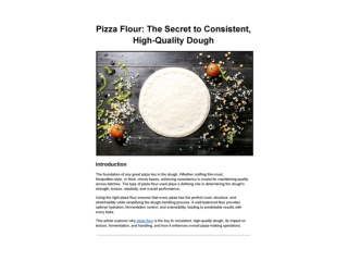 Pizza Flour: The Secret to Consistent, High-Quality Dough