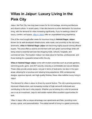 Villas in Jaipur_ Luxury Living in the Pink City
