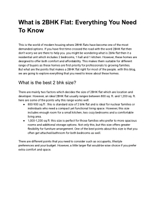 What is 2BHK Flat_ Everything You Need To Know