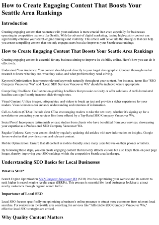 How to Create Engaging Content That Boosts Your Seattle Area Rankings