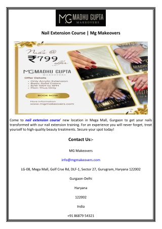 Nail Extension Course  Mg Makeovers