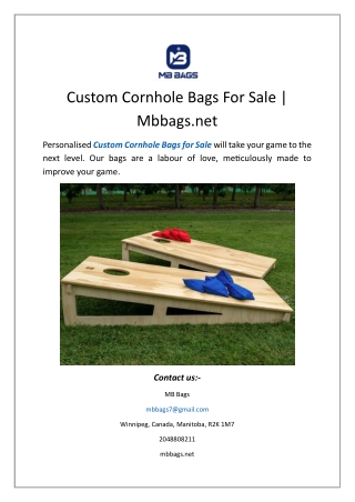 Custom Cornhole Bags For Sale | Mbbags.net