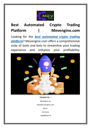 Best Automated Crypto Trading Platform  Mevengine.com