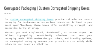 Custom Corrugated Shipping Boxes