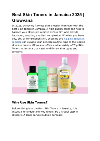 Best Skin Toners in Jamaica 2025
