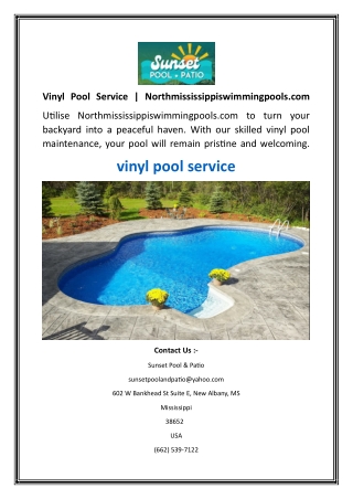 Vinyl Pool Service  Northmississippiswimmingpools.com