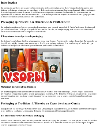 Packaging et Tradition : Conserver l’Authenticité des Spiritueux