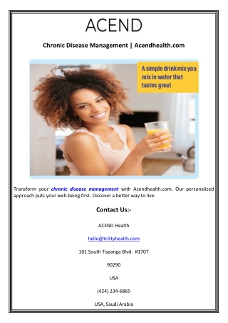 Chronic Disease Management  Acendhealth.com