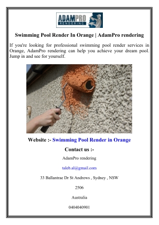 Swimming Pool Render In Orange   AdamPro rendering