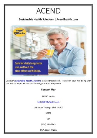 Sustainable Health Solutions  Acendhealth.com