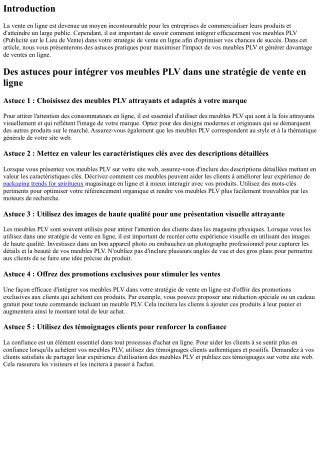 Des astuces pour intégrer vos meubles PLV dans une stratégie de vente en ligne